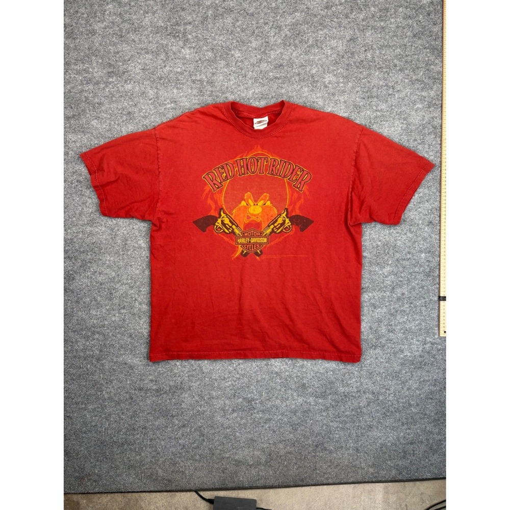 Harley-Davidson Looney Tunes Taz Red Hot Rider T-Shirt XL Red Black Hills SD